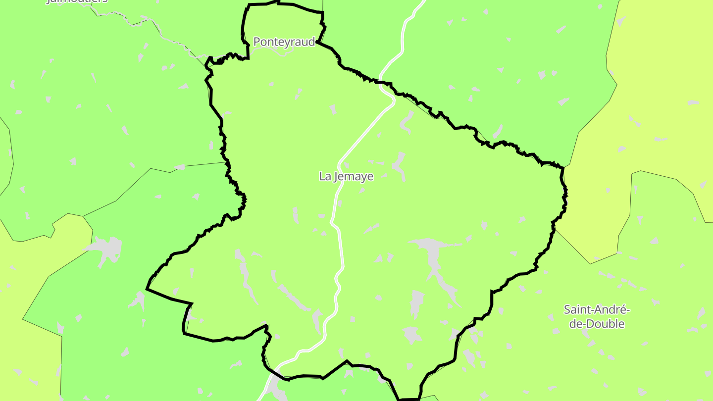 Carte des prix de l'immobilier La Jemaye-Ponteyraud