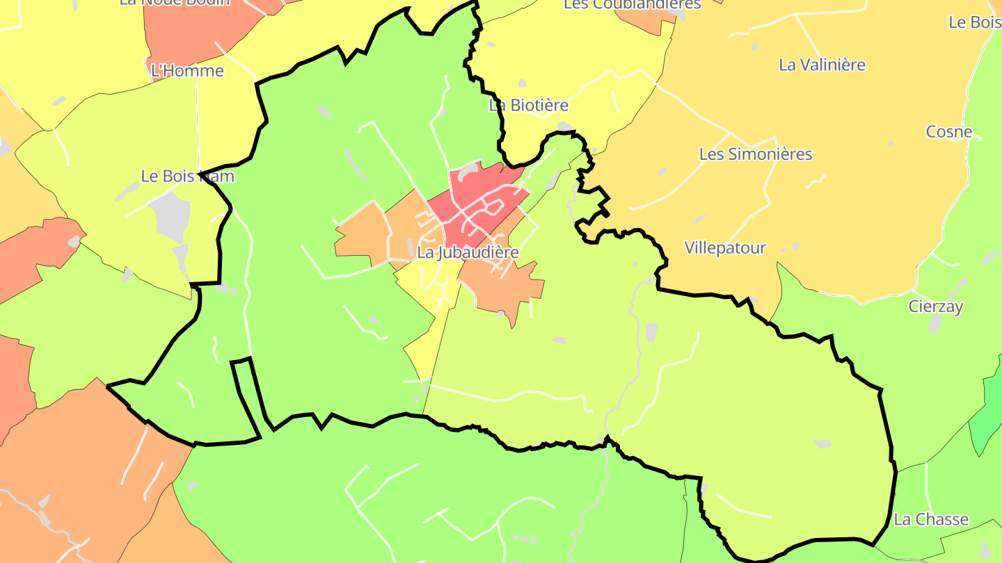Carte des prix de l'immobilier La Jubaudière