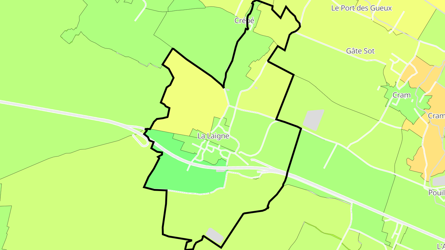 Carte des prix de l'immobilier La Laigne