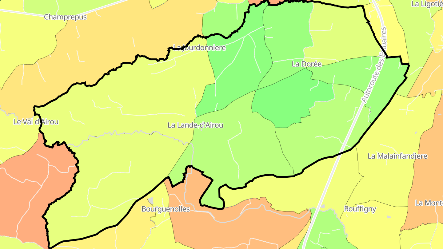 Carte des prix de l'immobilier La Lande-d'Airou