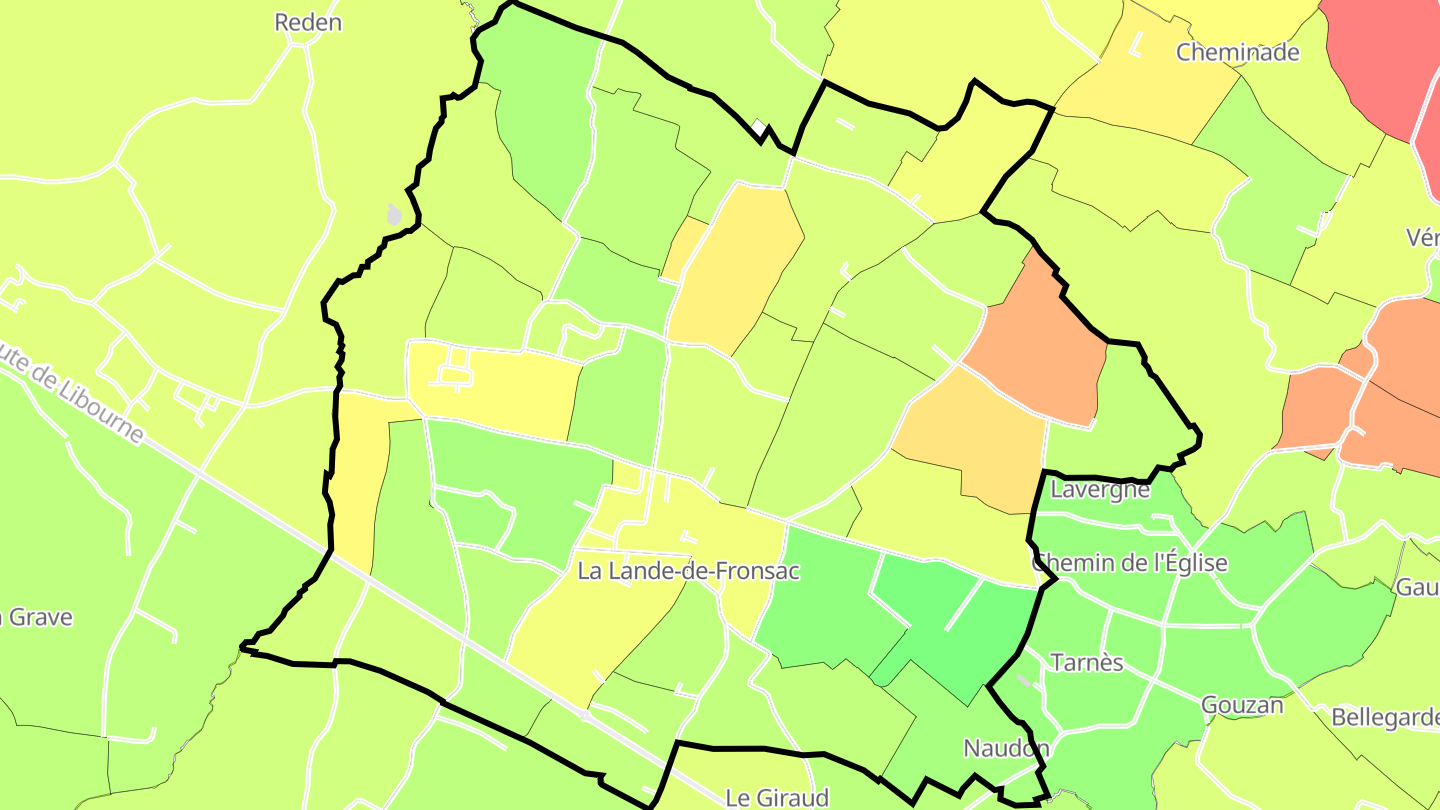 Carte des prix de l'immobilier La Lande-de-Fronsac