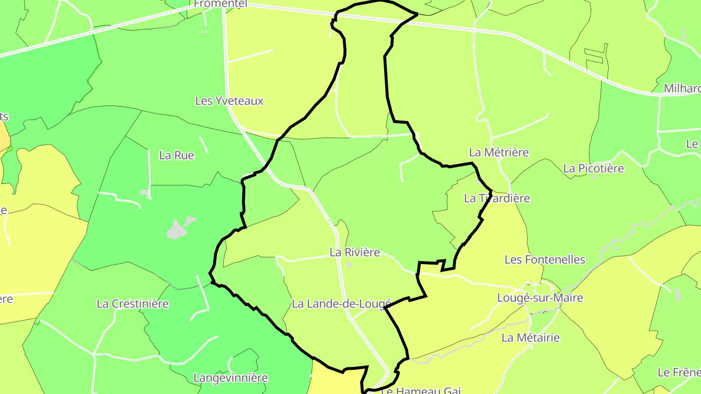 Carte des prix de l'immobilier La Lande-de-Lougé
