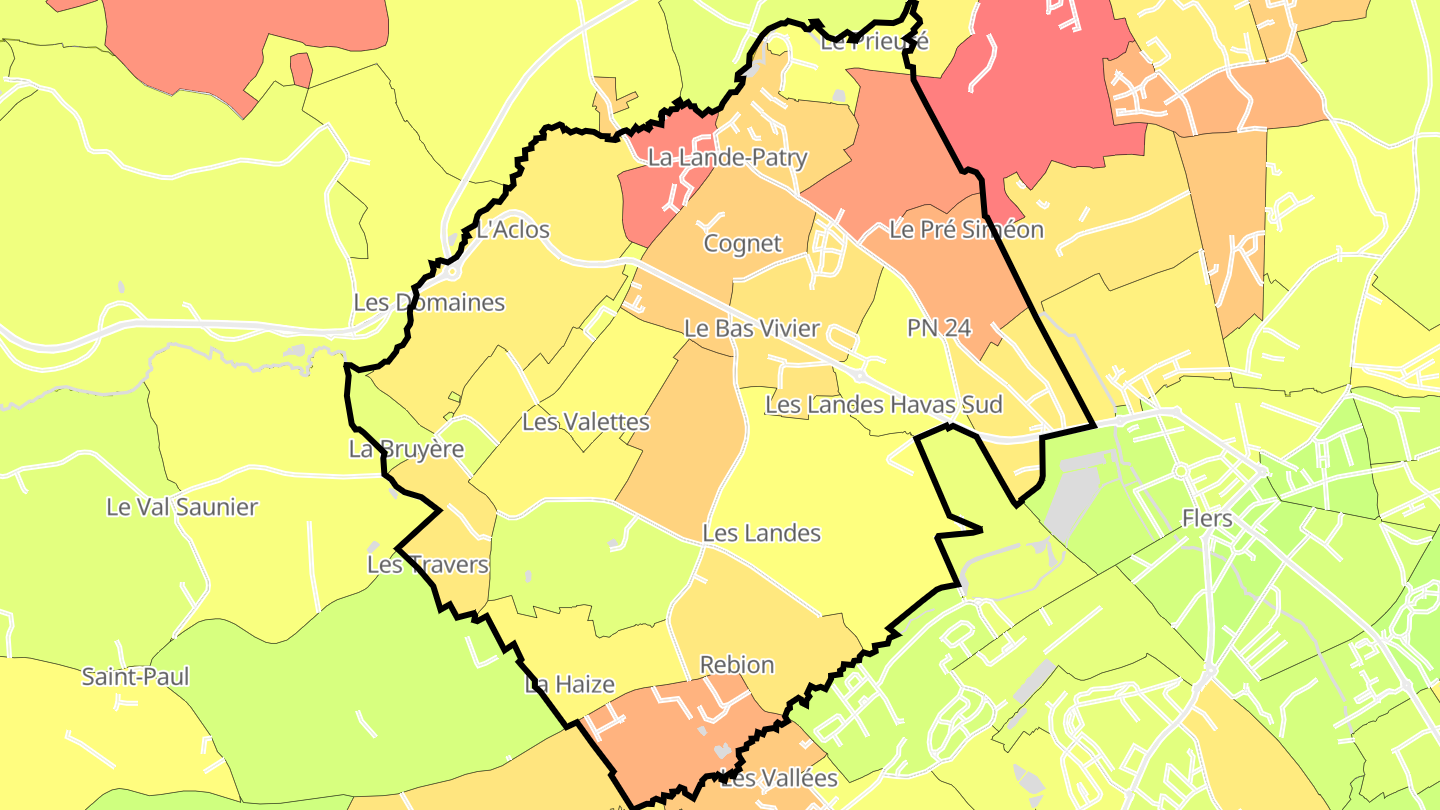 Carte des prix de l'immobilier La Lande-Patry