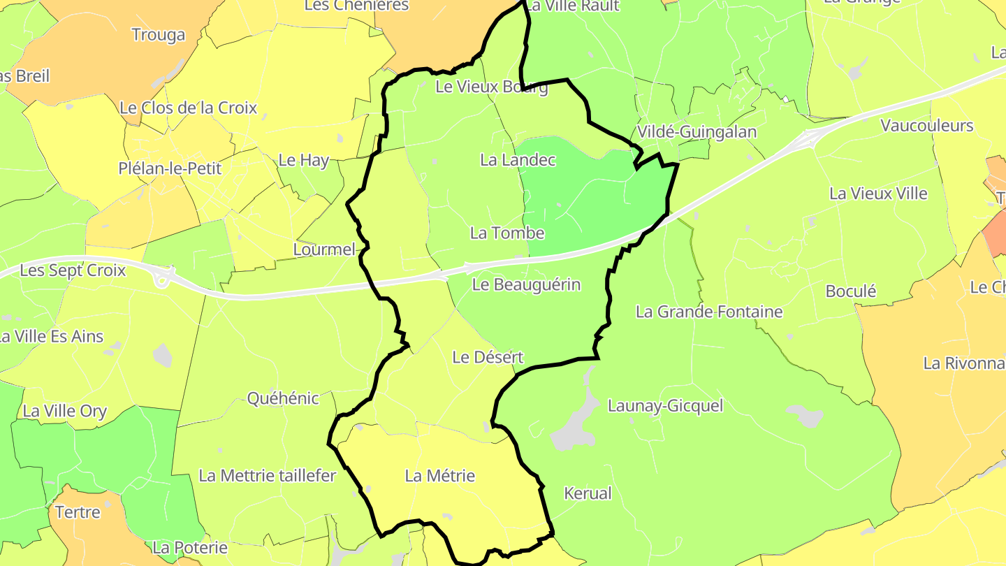Carte des prix de l'immobilier La Landec
