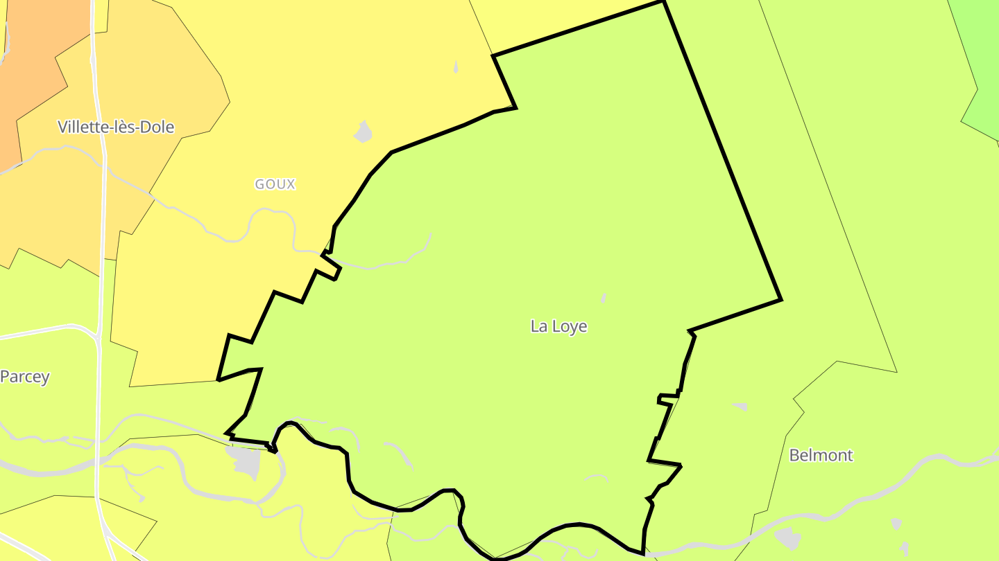 Carte des prix de l'immobilier La Loye