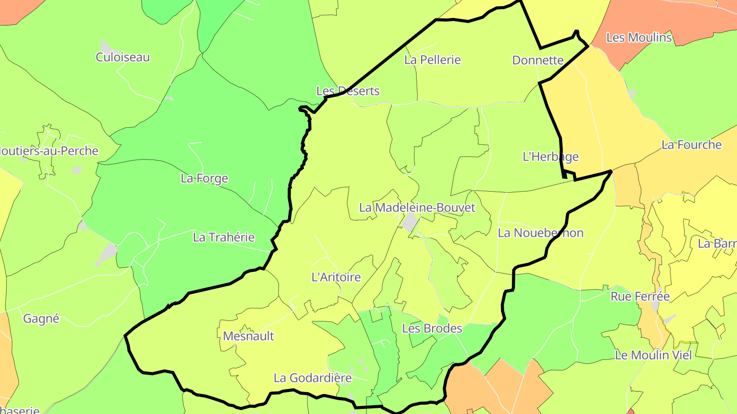 Carte des prix de l'immobilier La Madeleine-Bouvet