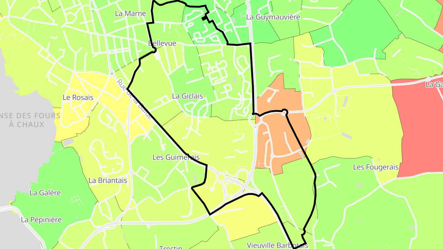 Carte des prix de l'immobilier La Madeleine - Bellevue