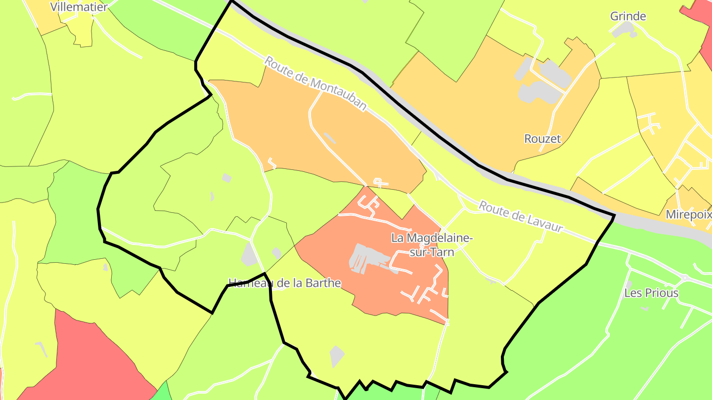 Carte des prix de l'immobilier La Magdelaine-sur-Tarn