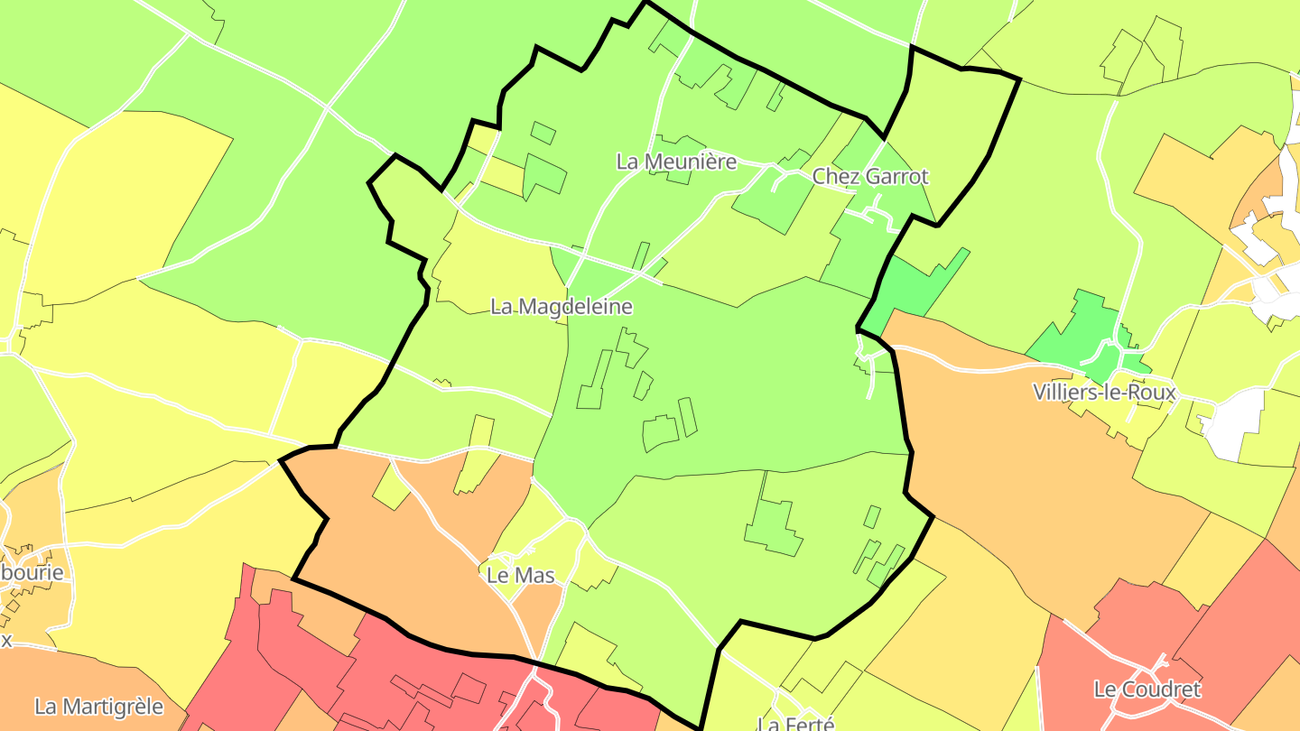 Carte des prix de l'immobilier La Magdeleine