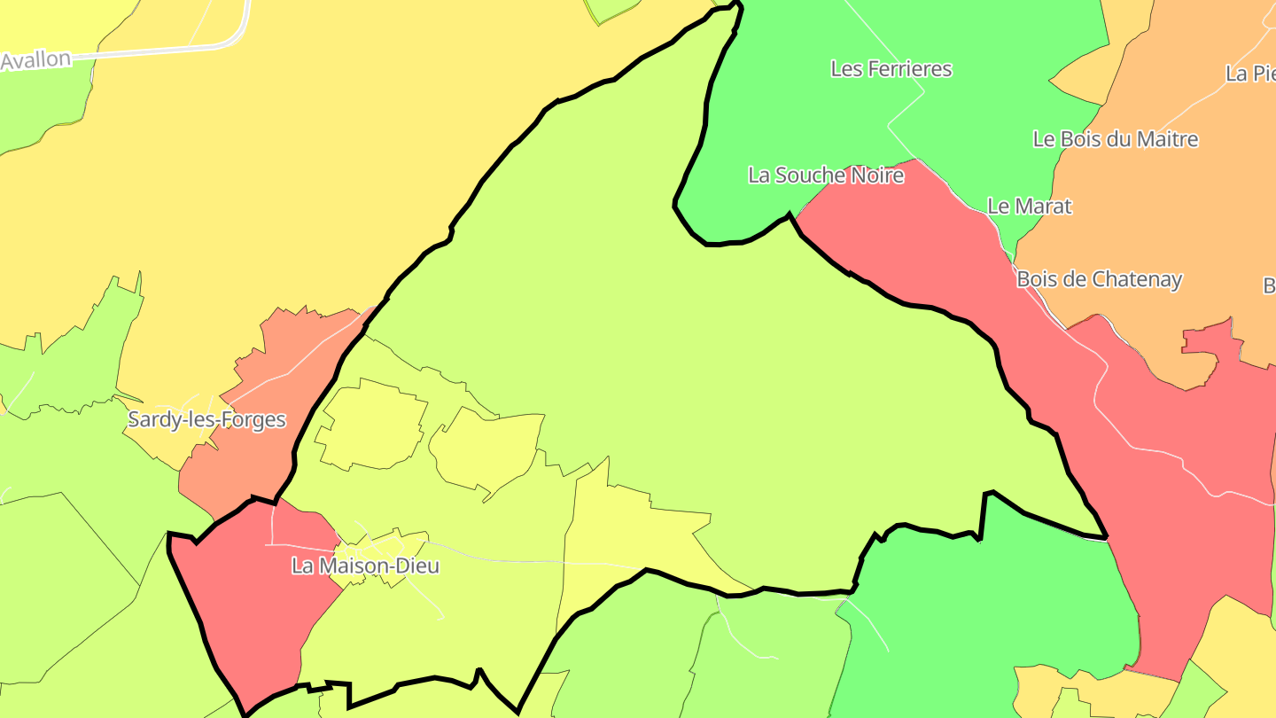 Carte des prix de l'immobilier La Maison-Dieu