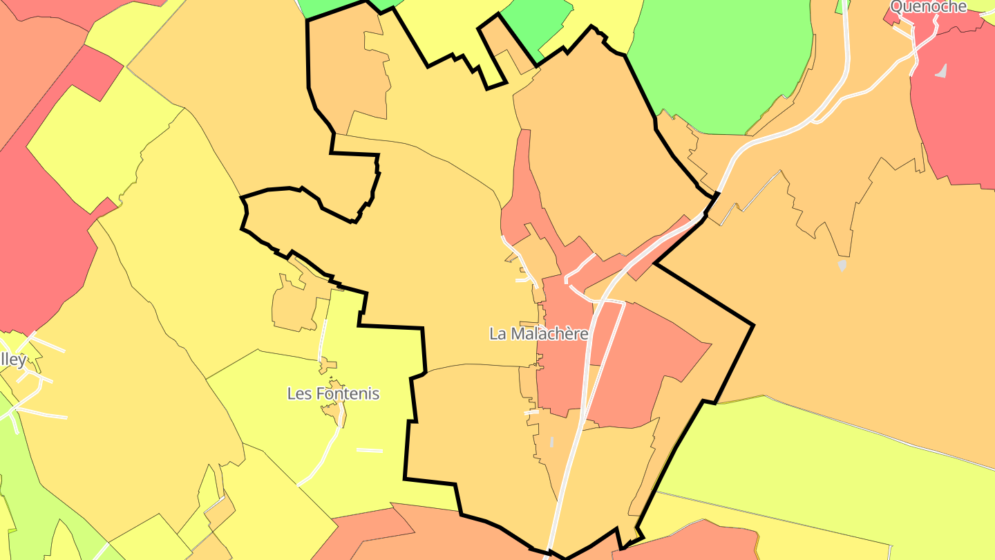 Carte des prix de l'immobilier La Malachère