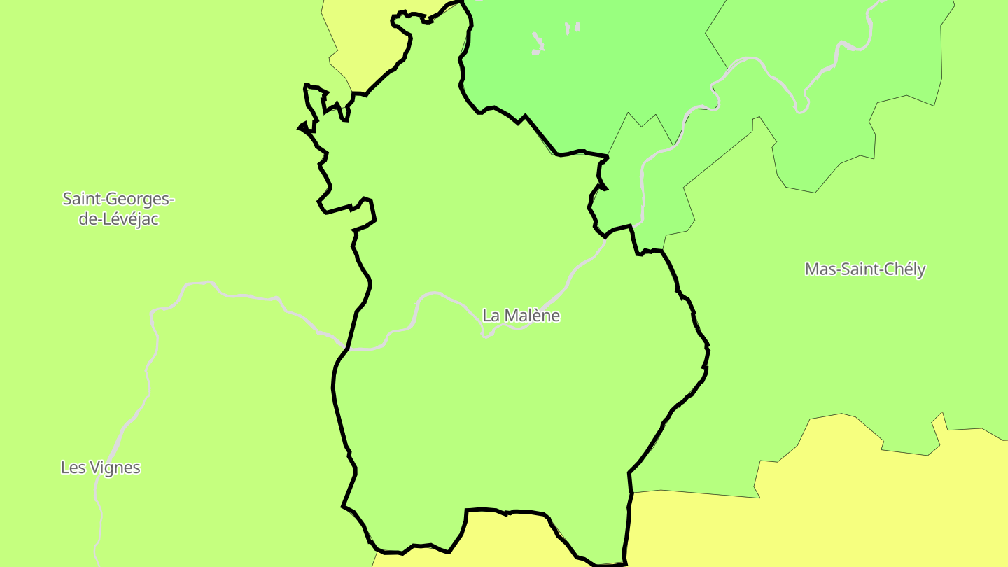 Carte des prix de l'immobilier La Malène