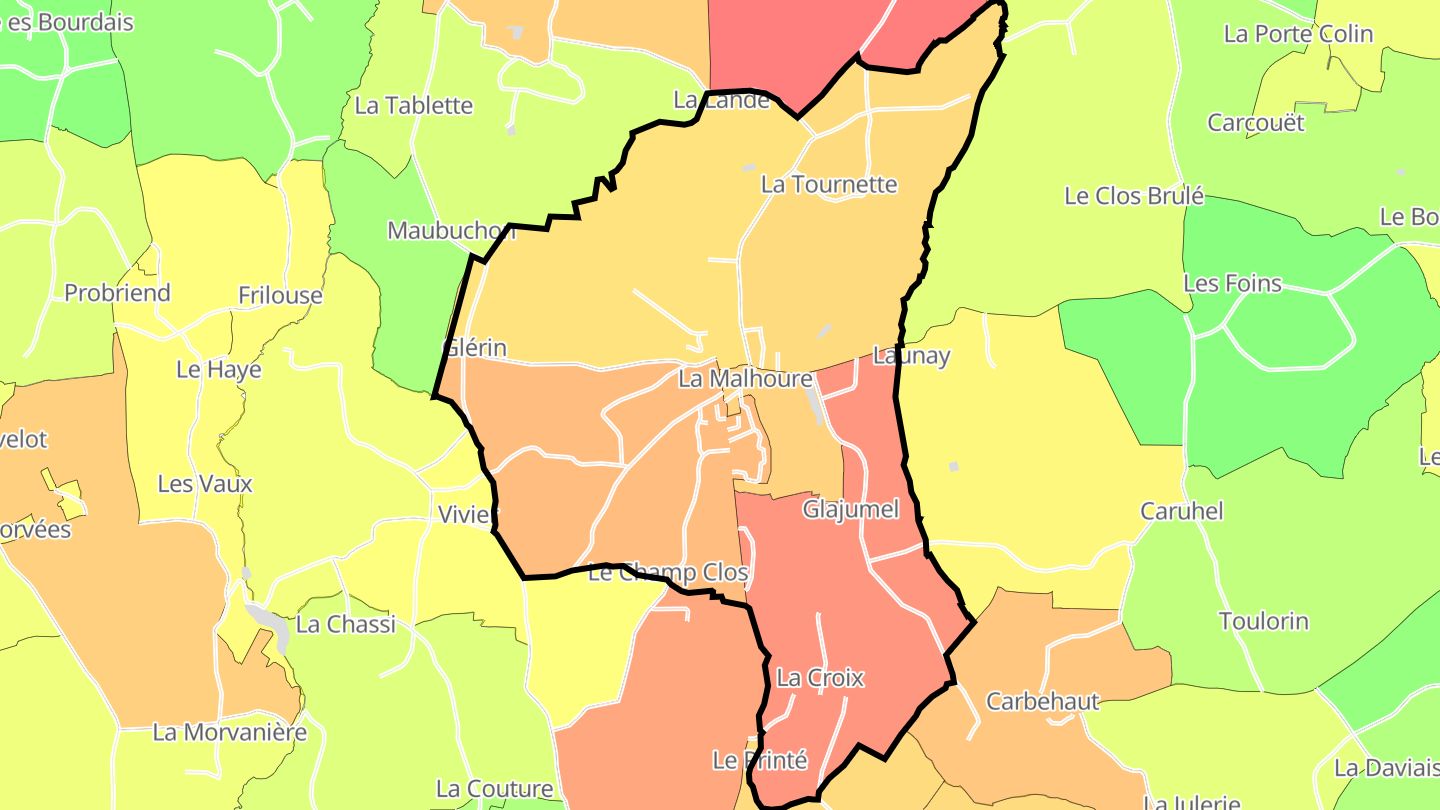 Carte des prix de l'immobilier La Malhoure