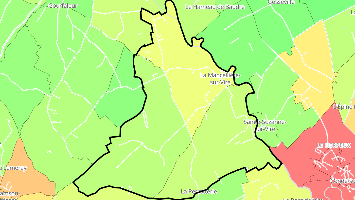 Carte des prix de l'immobilier La Mancellière-sur-Vire