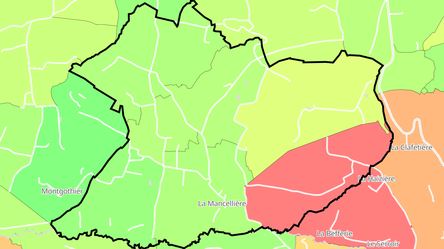 Carte des prix de l'immobilier La Mancellière