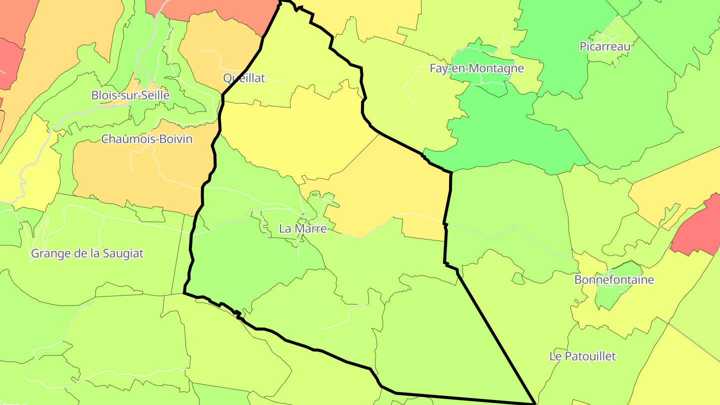 Carte des prix de l'immobilier La Marre