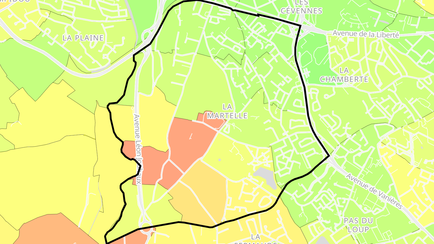 Carte des prix de l'immobilier La Martelle