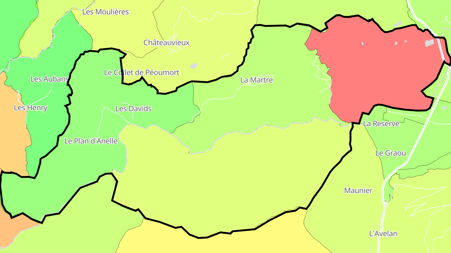 Carte des prix de l'immobilier La Martre