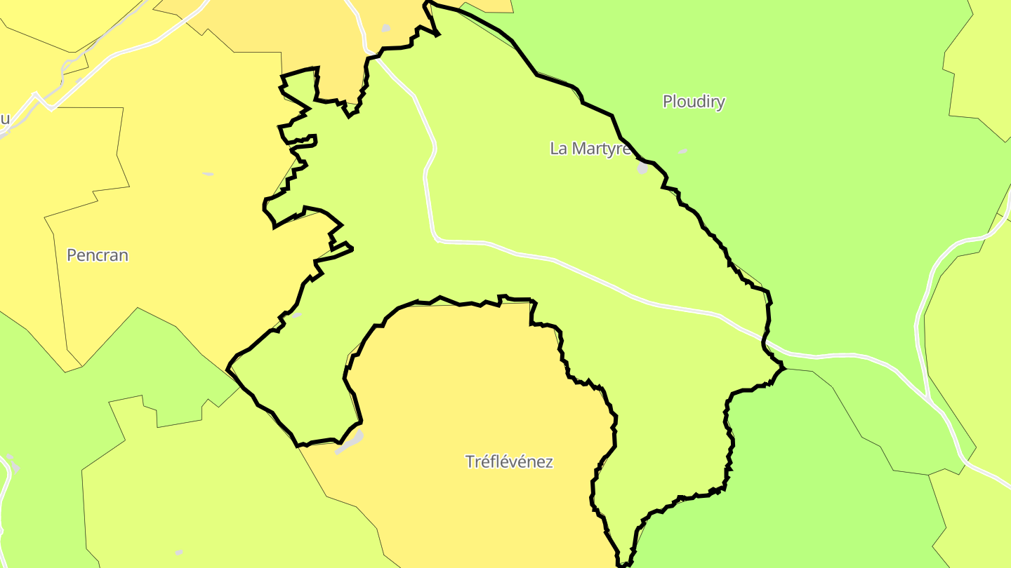 Carte des prix de l'immobilier La Martyre