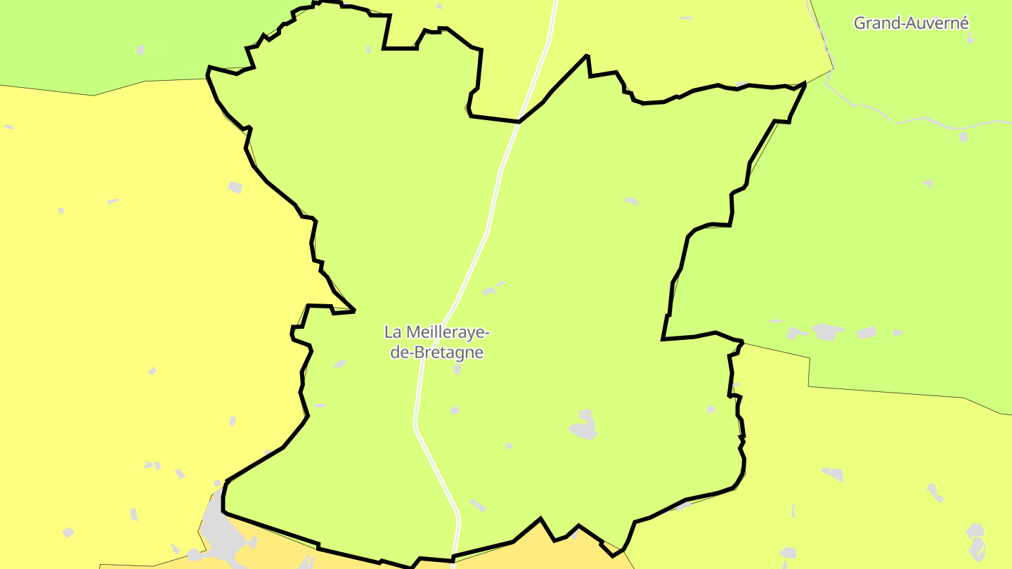 Carte des prix de l'immobilier La Meilleraye-de-Bretagne