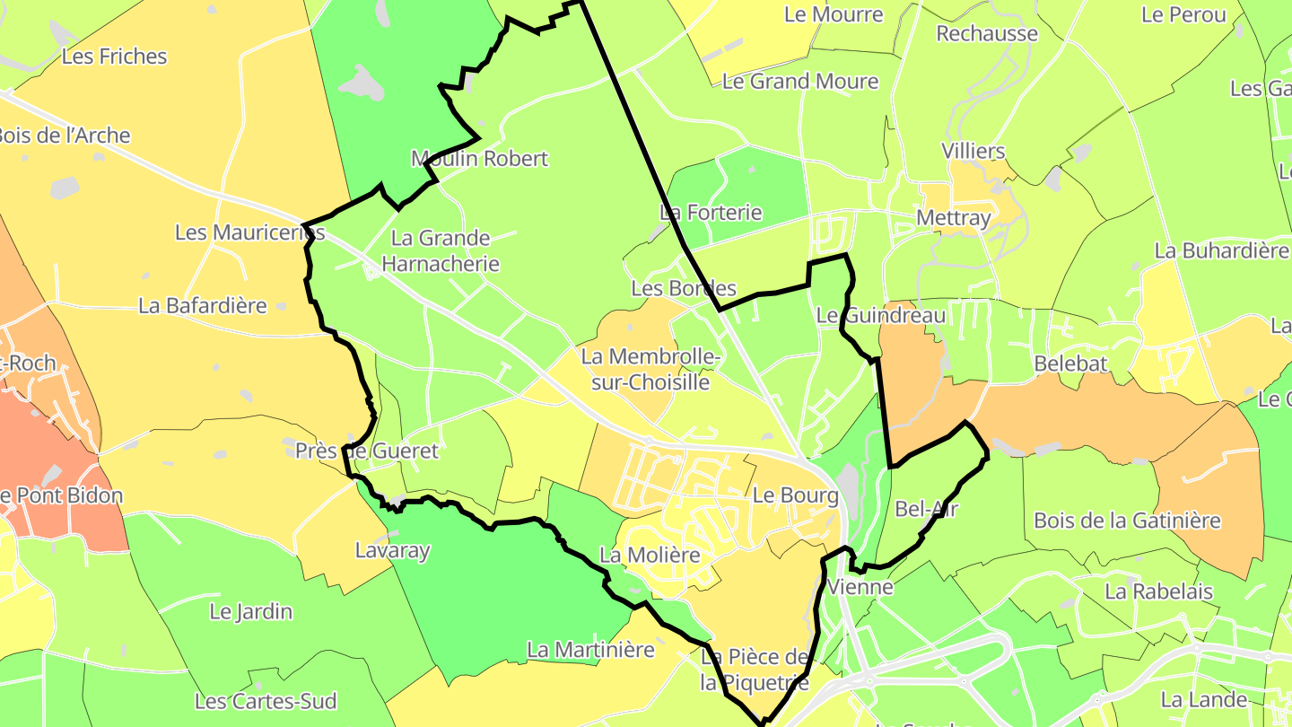 Carte des prix de l'immobilier La Membrolle-sur-Choisille