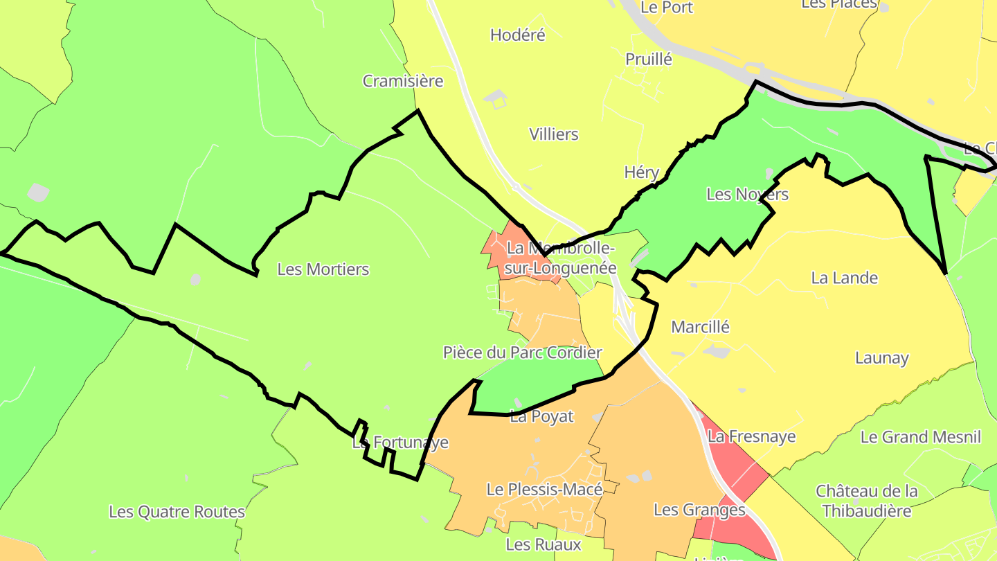 Carte des prix de l'immobilier La Membrolle-sur-Longuenée