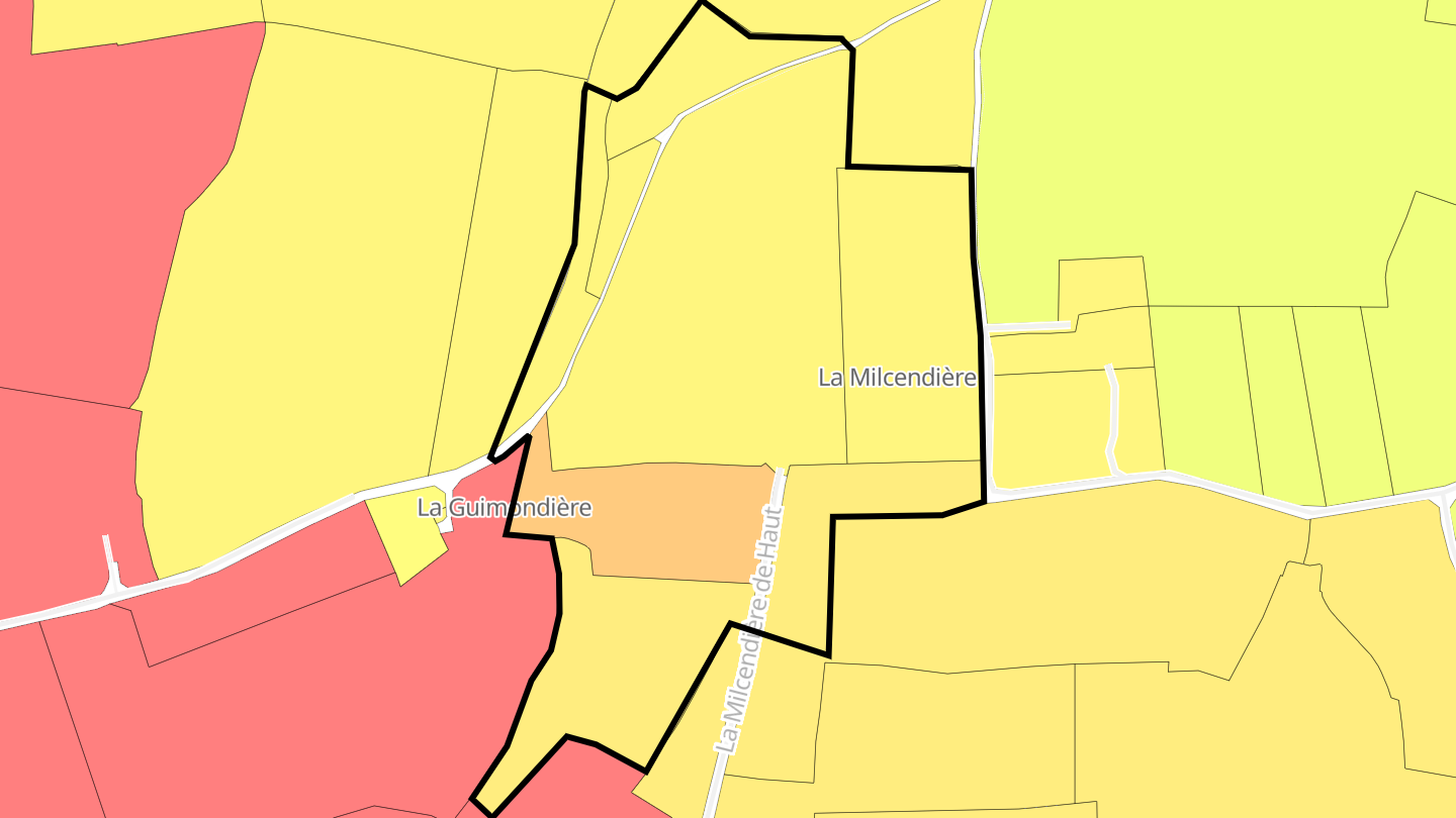 Carte des prix de l'immobilier La Milcendière de Haut