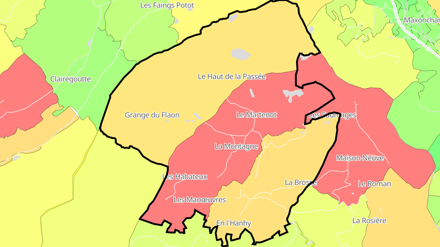 Carte des prix de l'immobilier La Montagne