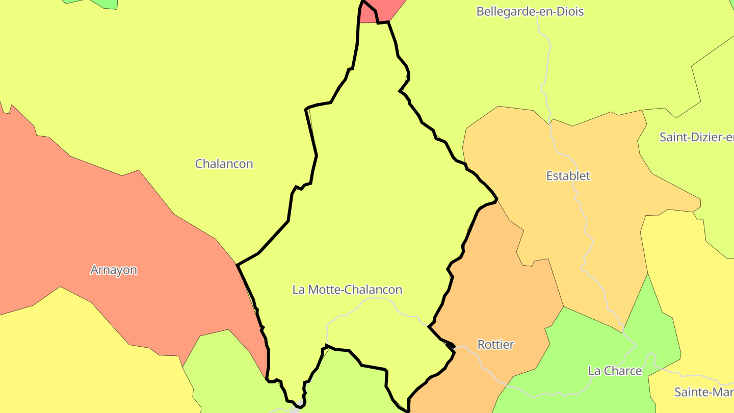 Carte des prix de l'immobilier La Motte-Chalancon