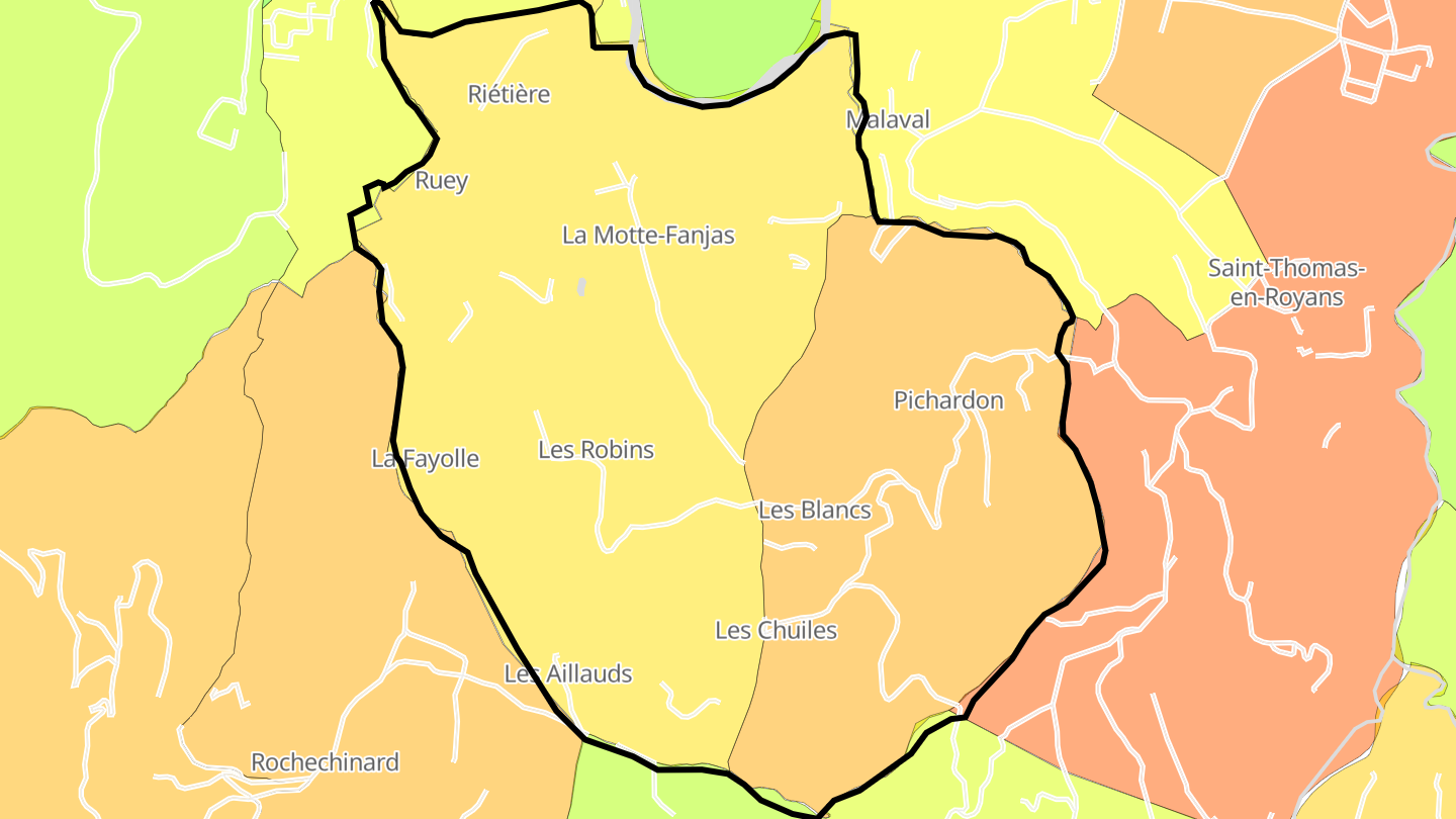 Carte des prix de l'immobilier La Motte-Fanjas