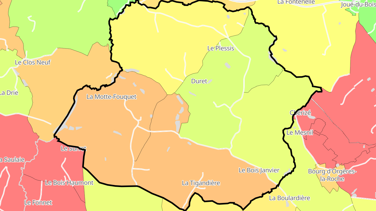 Carte des prix de l'immobilier La Motte-Fouquet