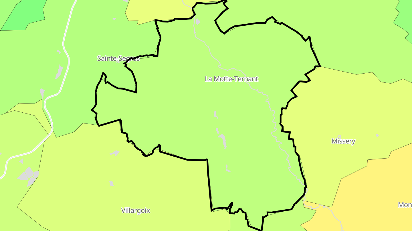 Carte des prix de l'immobilier La Motte-Ternant