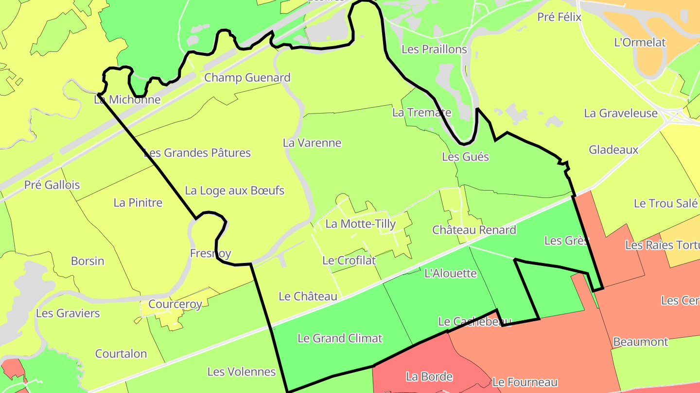 Carte des prix de l'immobilier La Motte-Tilly