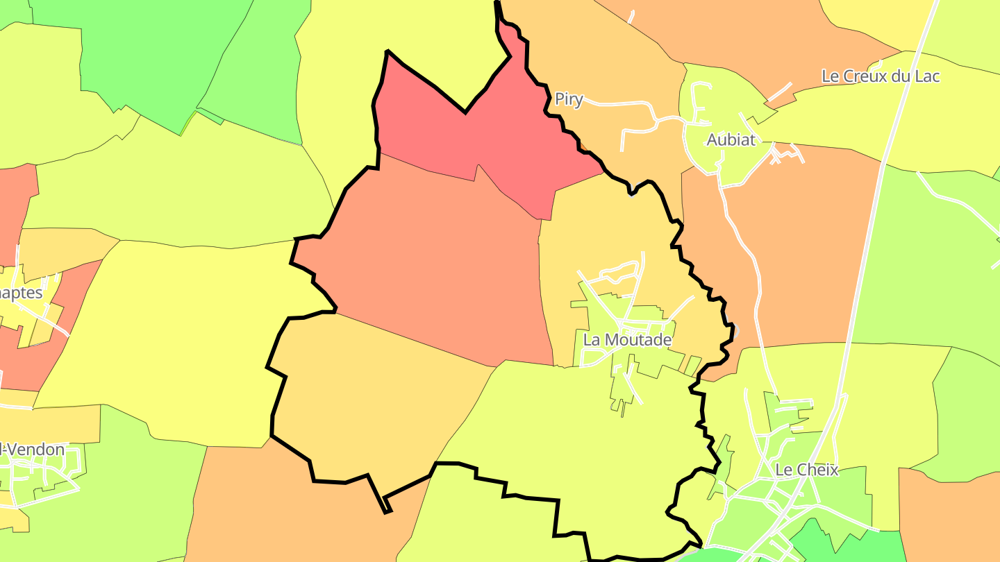 Carte des prix de l'immobilier La Moutade