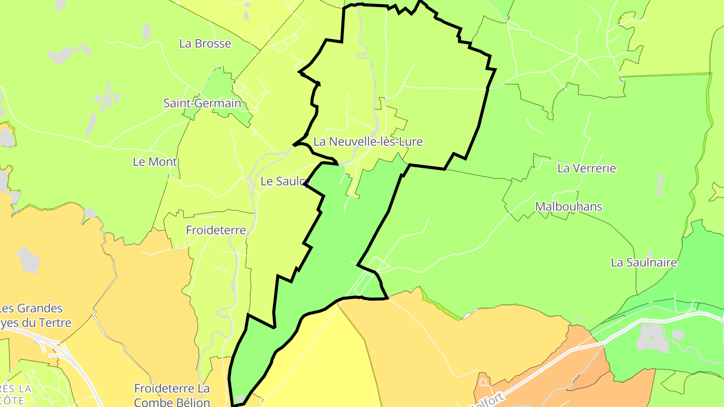 Carte des prix de l'immobilier La Neuvelle-lès-Lure