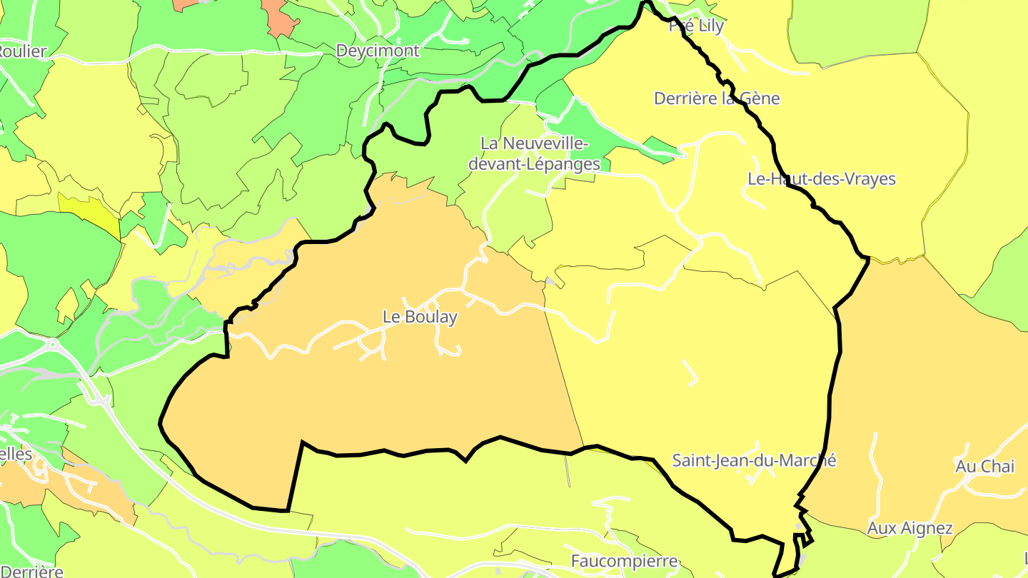 Carte des prix de l'immobilier La Neuveville-devant-Lépanges
