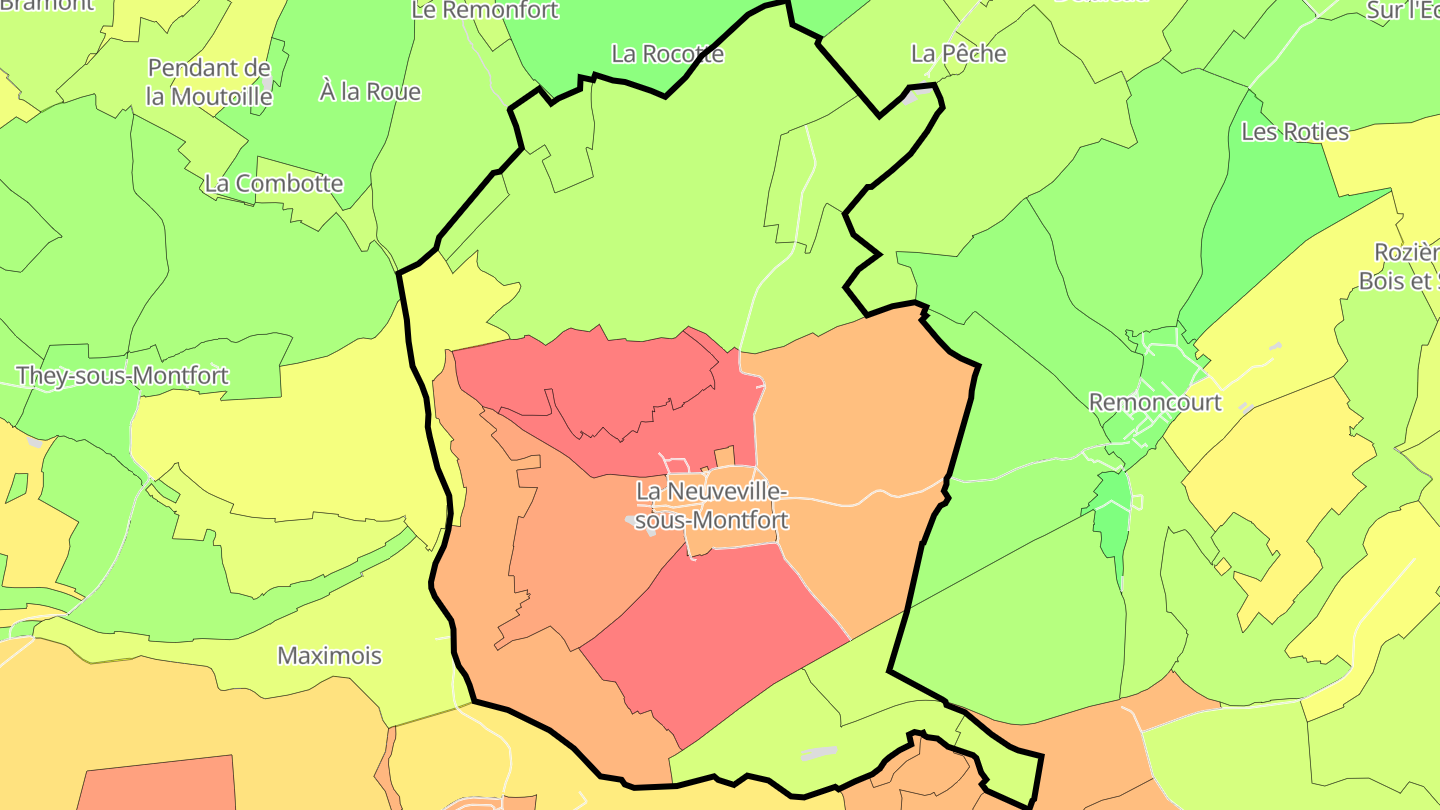 Carte des prix de l'immobilier La Neuveville-sous-Montfort