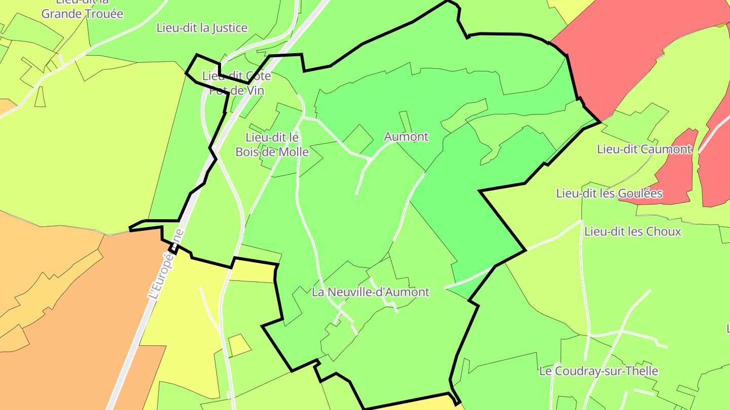 Carte des prix de l'immobilier La Neuville-d'Aumont