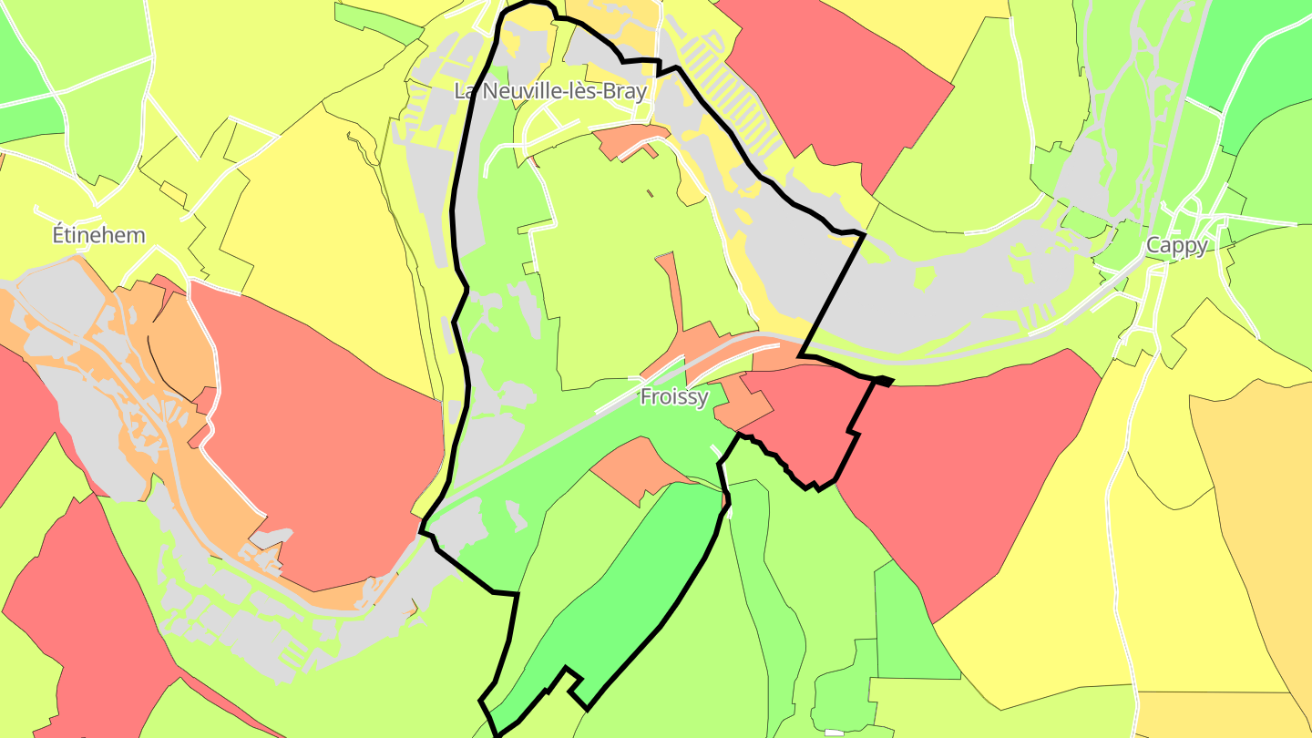 Carte des prix de l'immobilier La Neuville-lès-Bray
