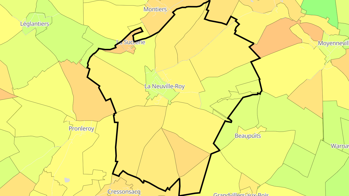 Carte des prix de l'immobilier La Neuville-Roy