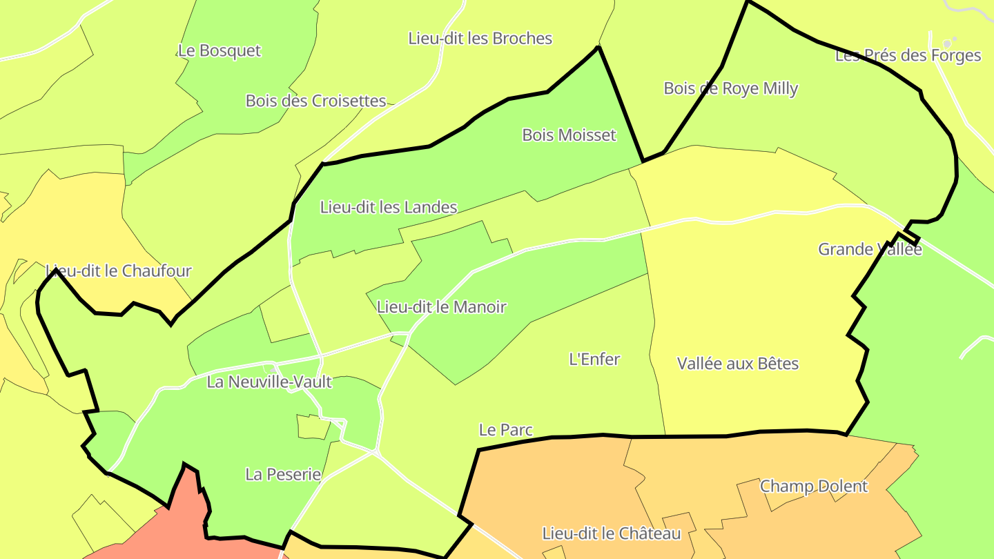 Carte des prix de l'immobilier La Neuville-Vault