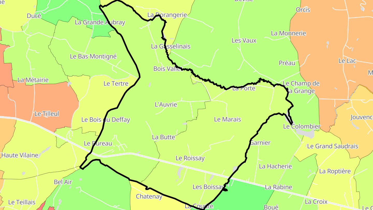 Carte des prix de l'immobilier La Pellerine