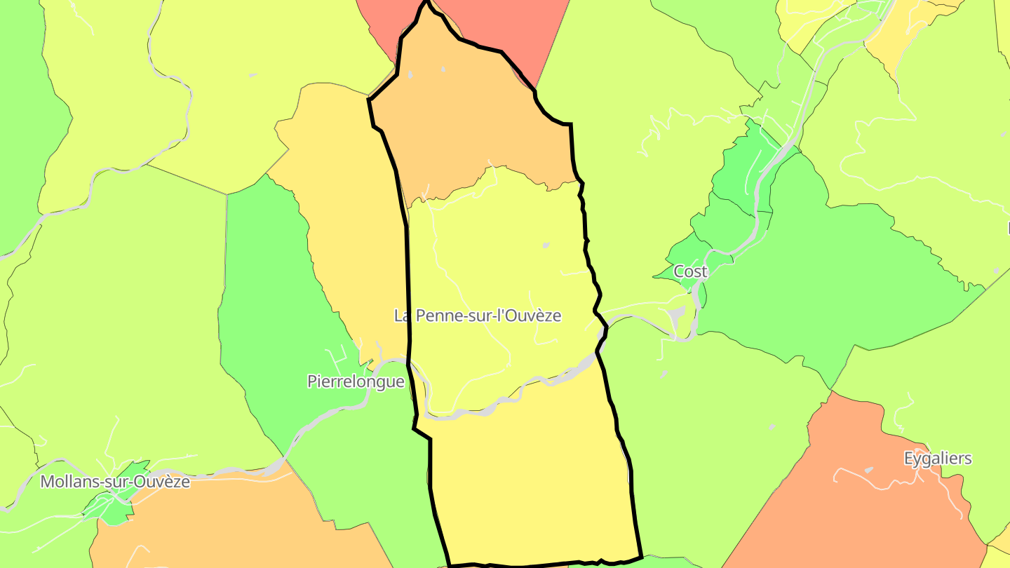 Carte des prix de l'immobilier La Penne-sur-l'Ouvèze
