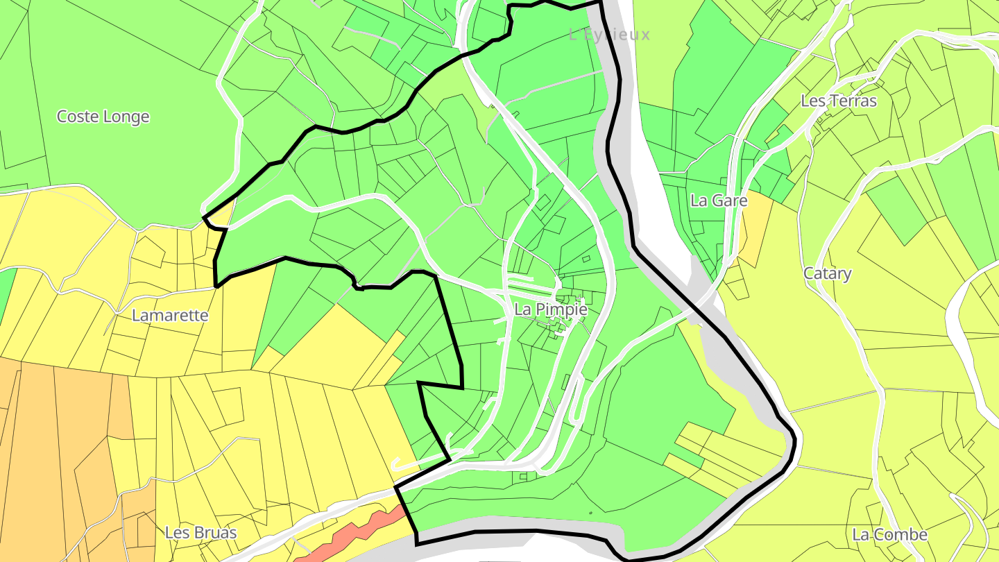 Carte des prix de l'immobilier La Pimpie