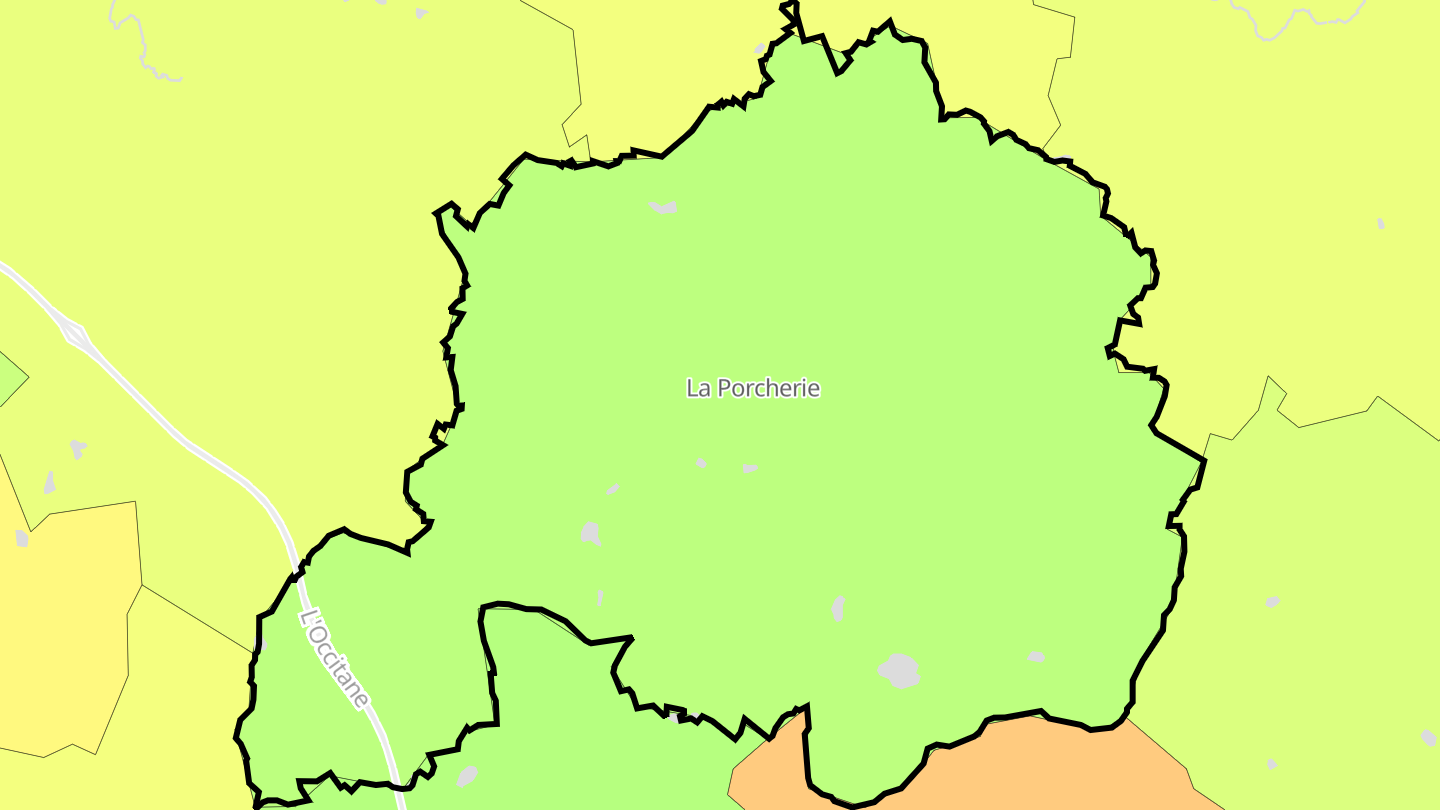 Carte des prix de l'immobilier La Porcherie