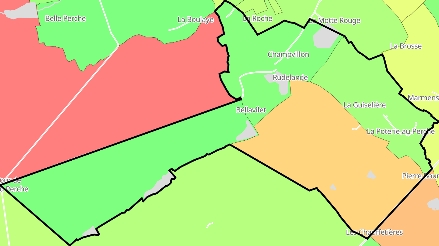 Carte des prix de l'immobilier La Poterie-au-Perche