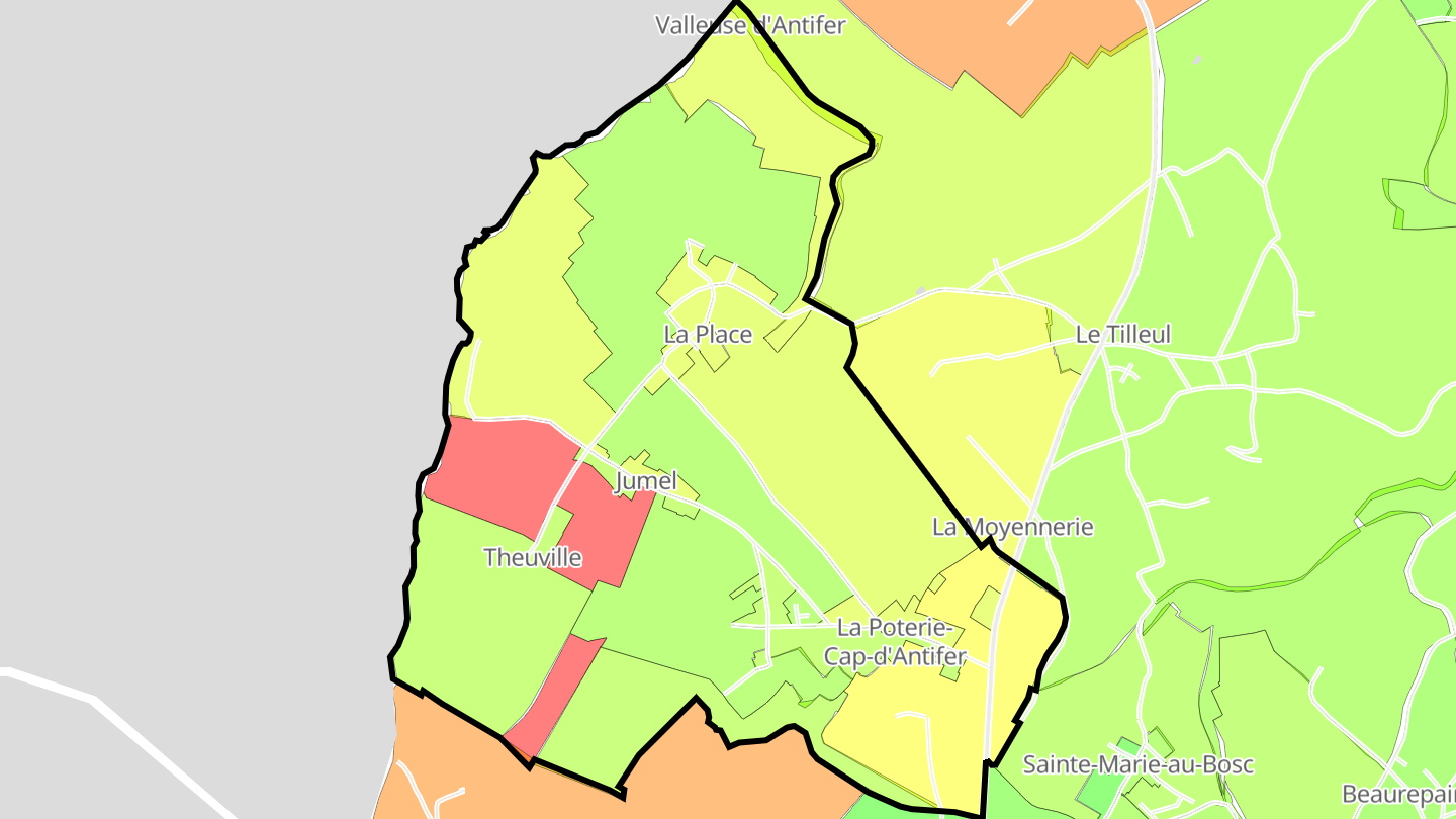 Carte des prix de l'immobilier La Poterie-Cap-d'Antifer