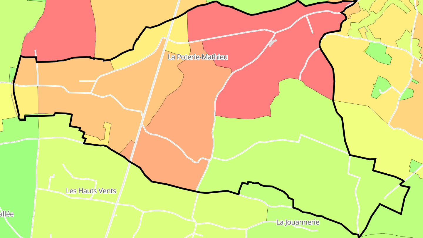 Carte des prix de l'immobilier La Poterie-Mathieu
