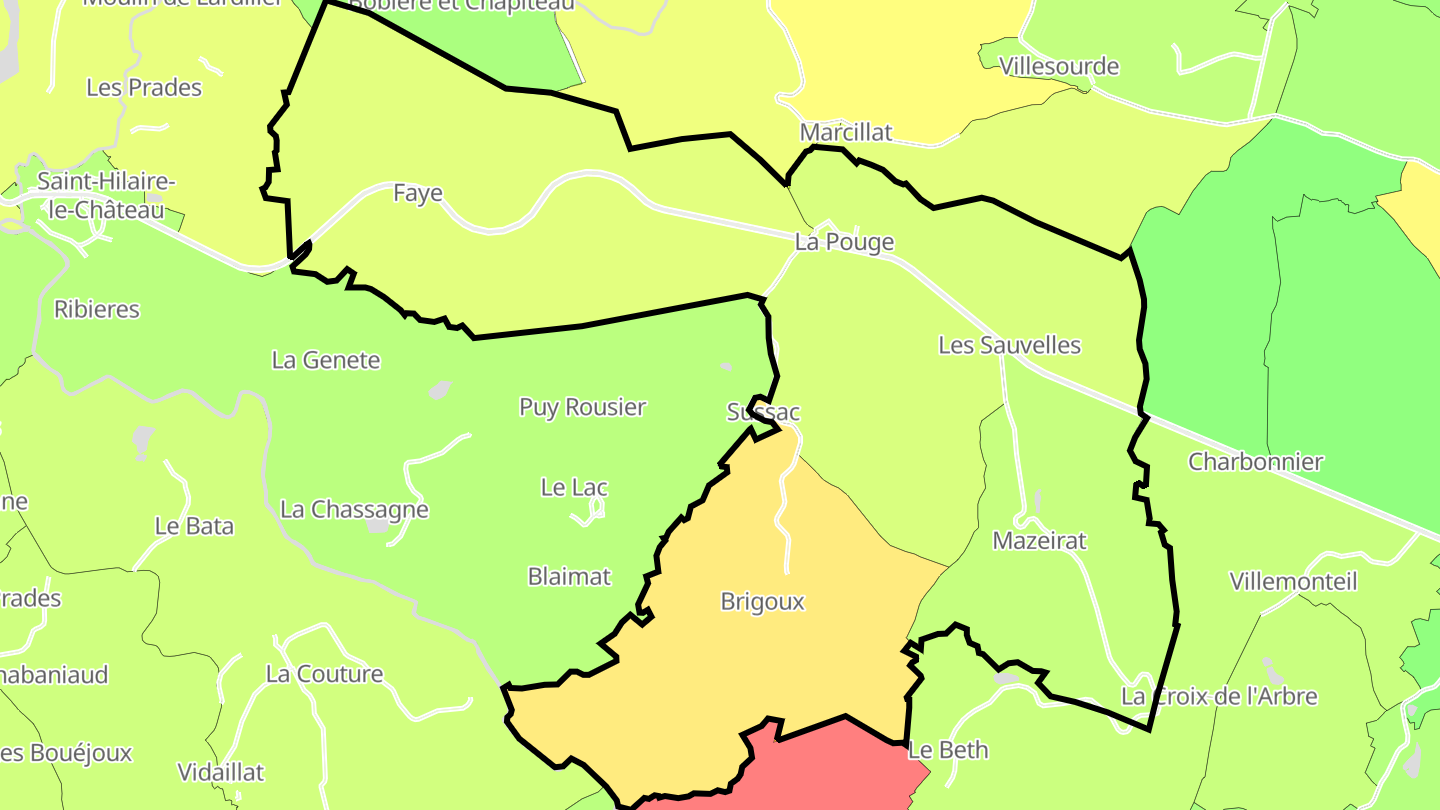Carte des prix de l'immobilier La Pouge