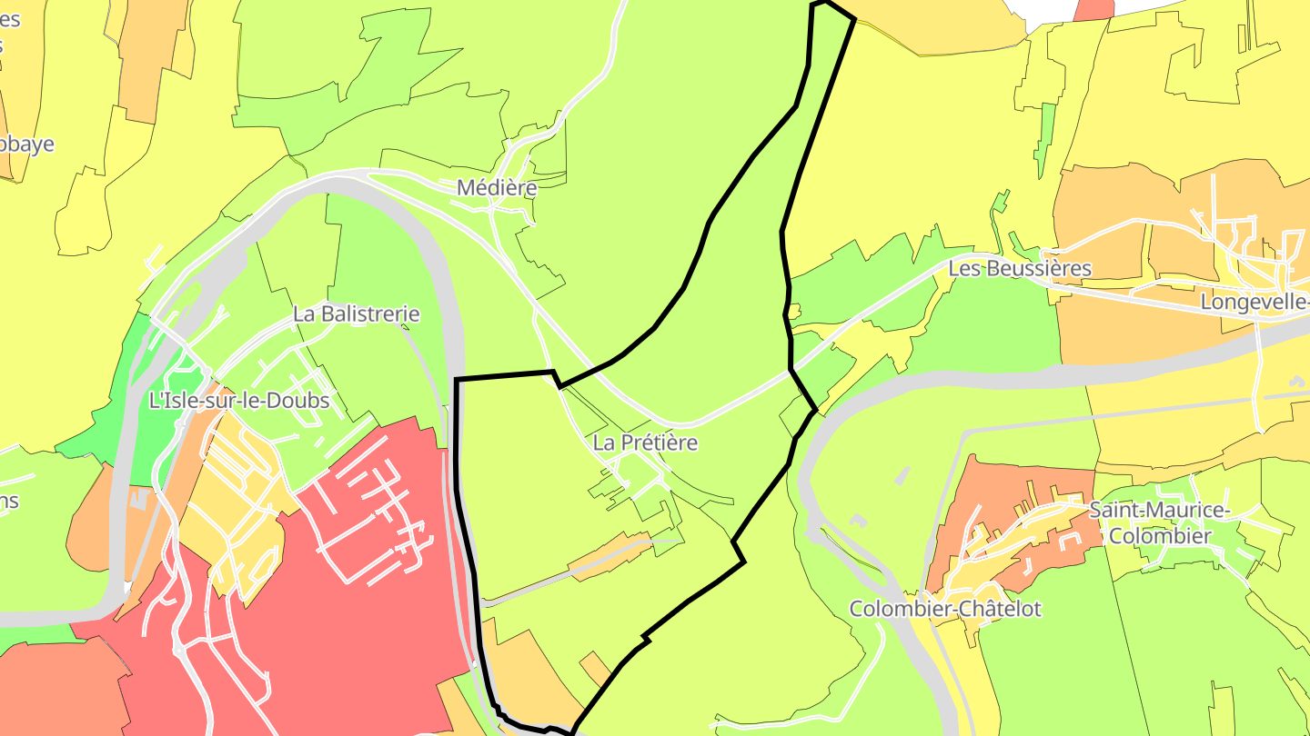 Carte des prix de l'immobilier La Prétière